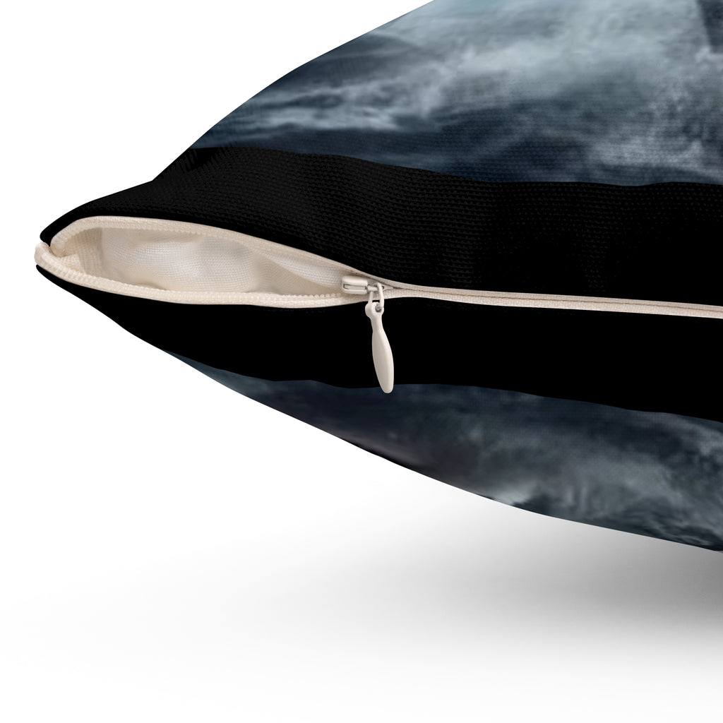 Flaming Shrimp Dunking on Shark Meme Square Pillow - Funny Throw Cushion