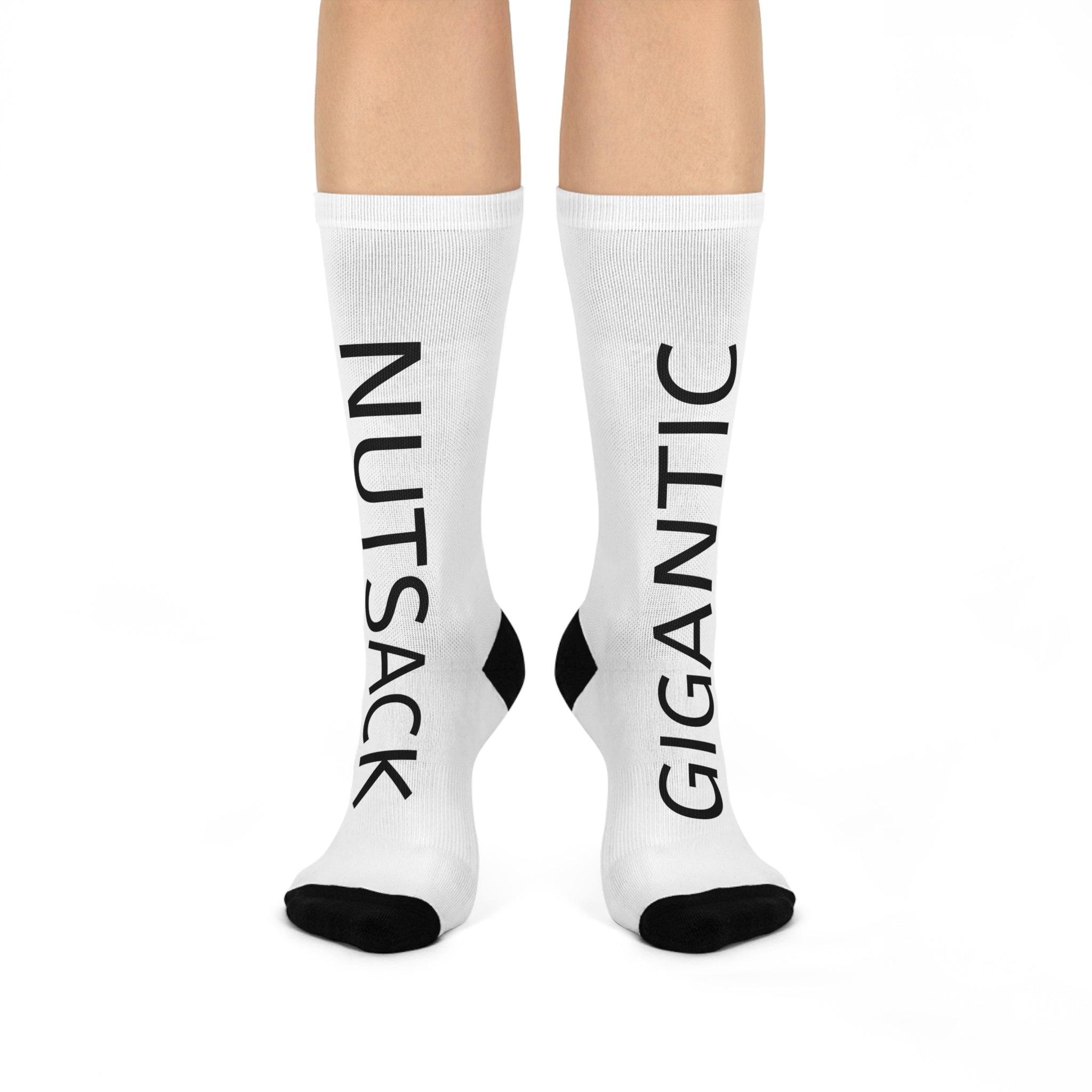 Gigantic Nutsack Novelty Crew Socks - Funny Cushioned Premium Knit Socks