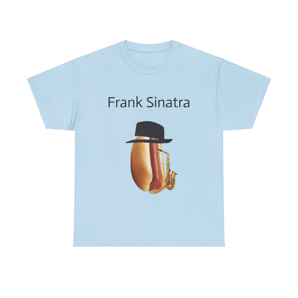 Frank Sinatra Parody T-Shirt - Funny Hotdog Saxophone Music Tee for Fans