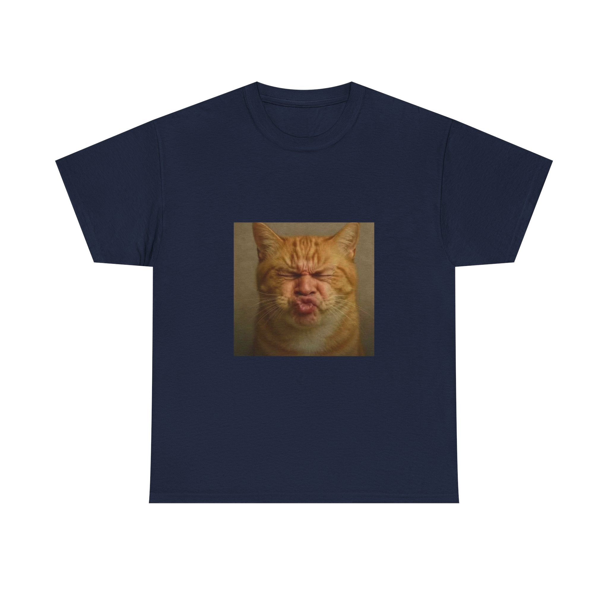 Pursed Lips Cat T-Shirt - Funny Cat Meme Tee