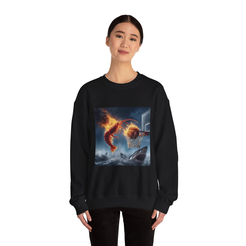 Shrimp Dunking On Shark Sweatshirt– Funny Meme Sweatshirt