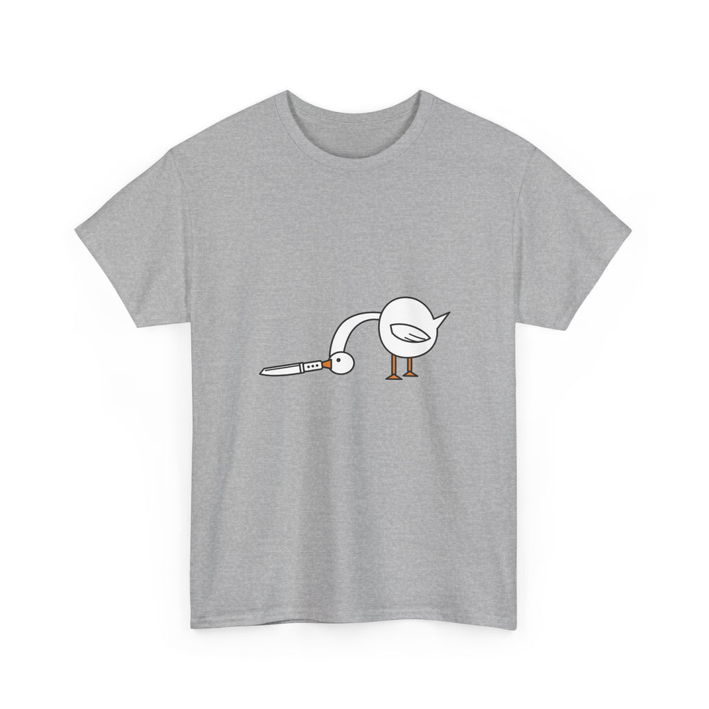 Goose With A Knife Tee – Funny Absurd Animal Meme T-Shirt