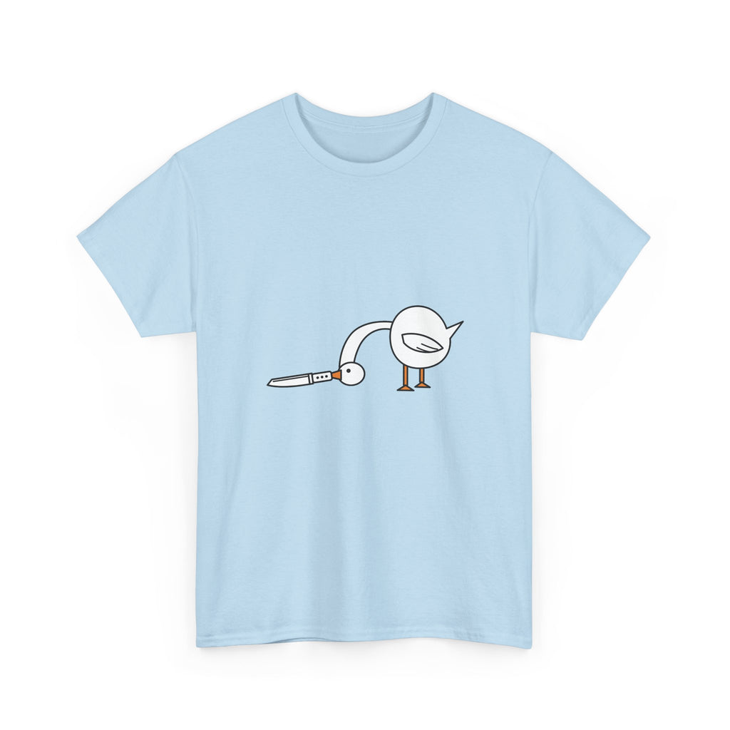 Goose With A Knife Tee – Funny Absurd Animal Meme T-Shirt