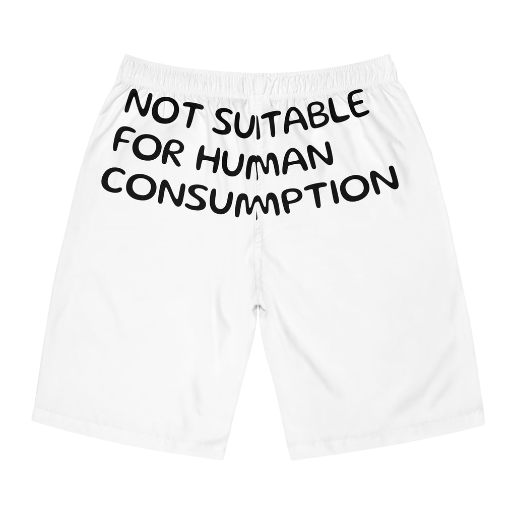 Men's Funny "Don't Eat These Swim Pants" Board Shorts - Dissolves in Water Humor Swim Trunks