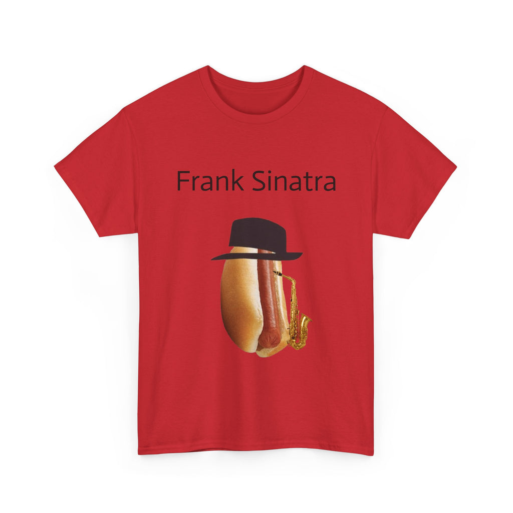 Frank Sinatra Parody T-Shirt - Funny Hotdog Saxophone Music Tee for Fans