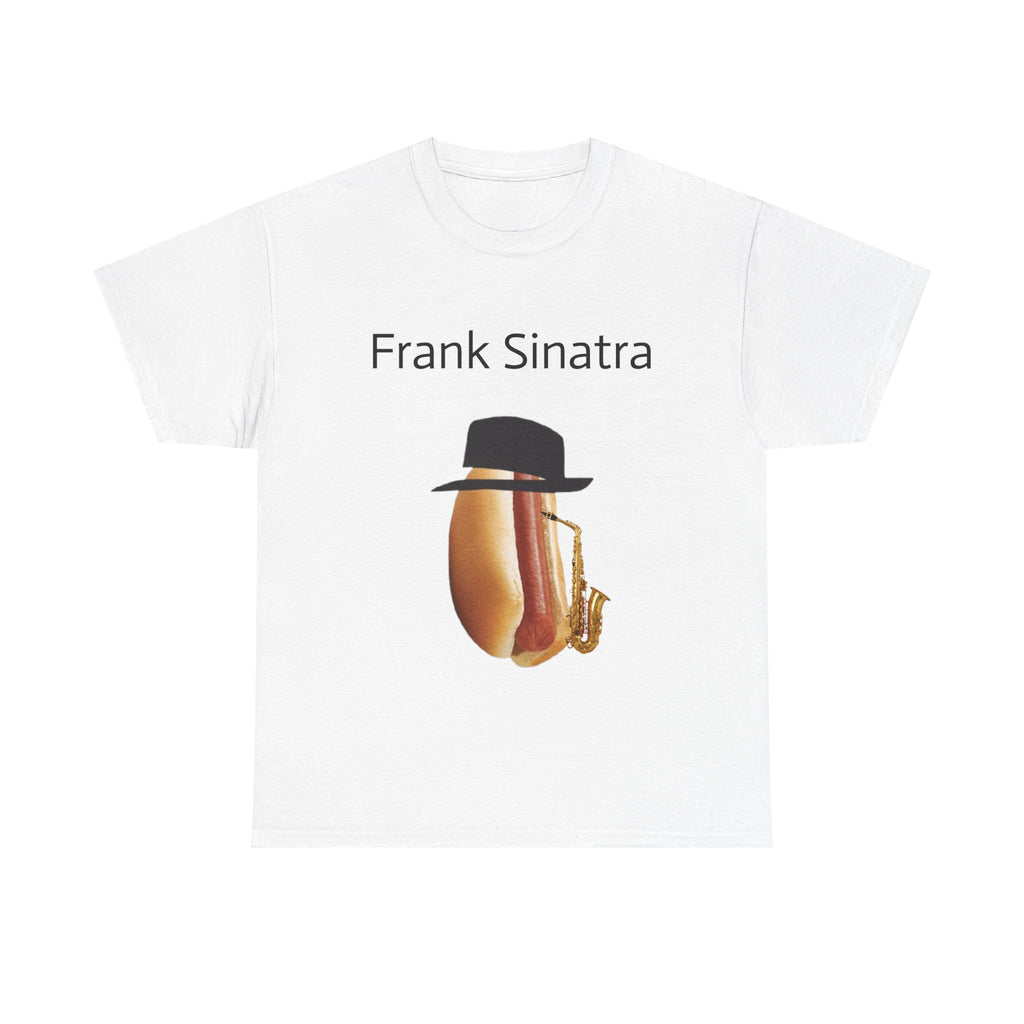 Frank Sinatra Parody T-Shirt - Funny Hotdog Saxophone Music Tee for Fans