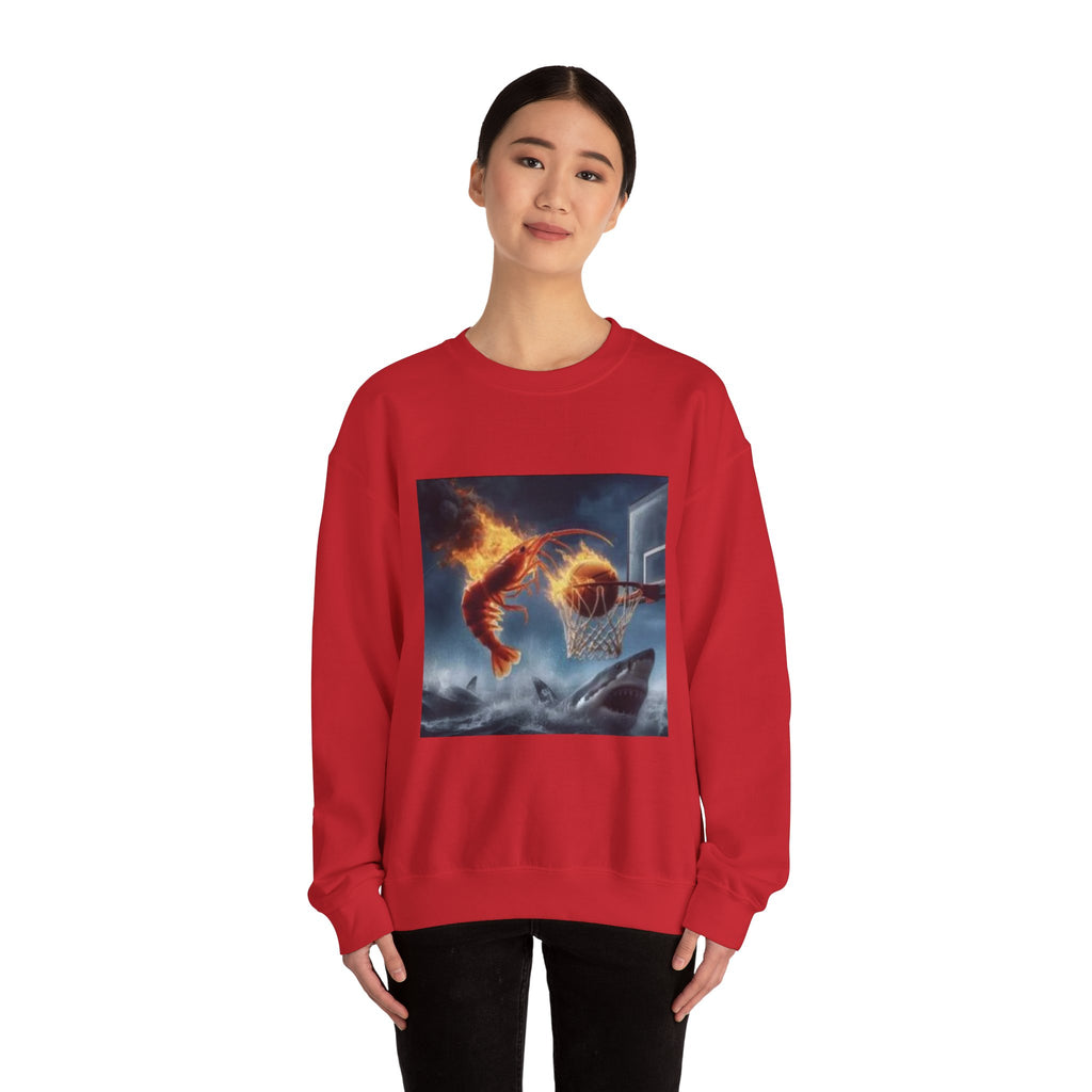 Shrimp Dunking On Shark Sweatshirt– Funny Meme Sweatshirt