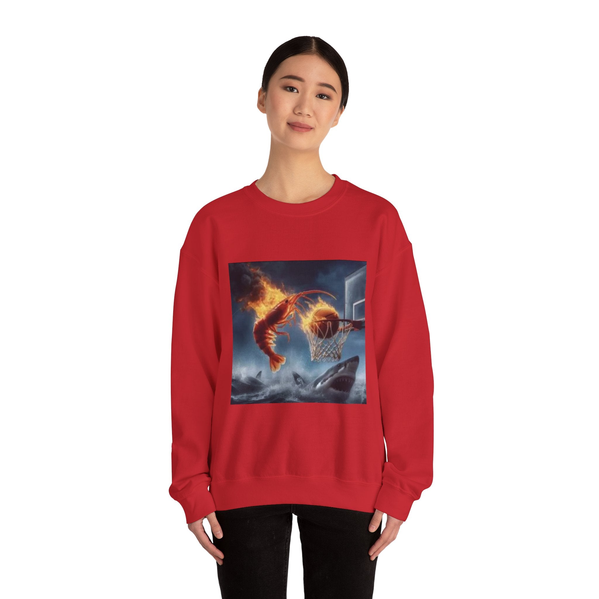 Shrimp Dunking On Shark Sweatshirt– Funny Meme Sweatshirt