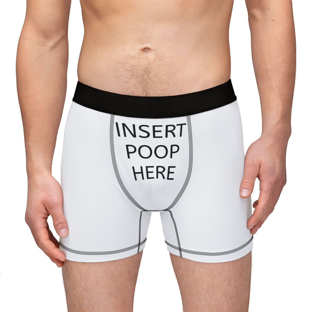 Insert Poop Here Funny Novelty Boxers - Comfortable Antimicrobial Underwear for Men