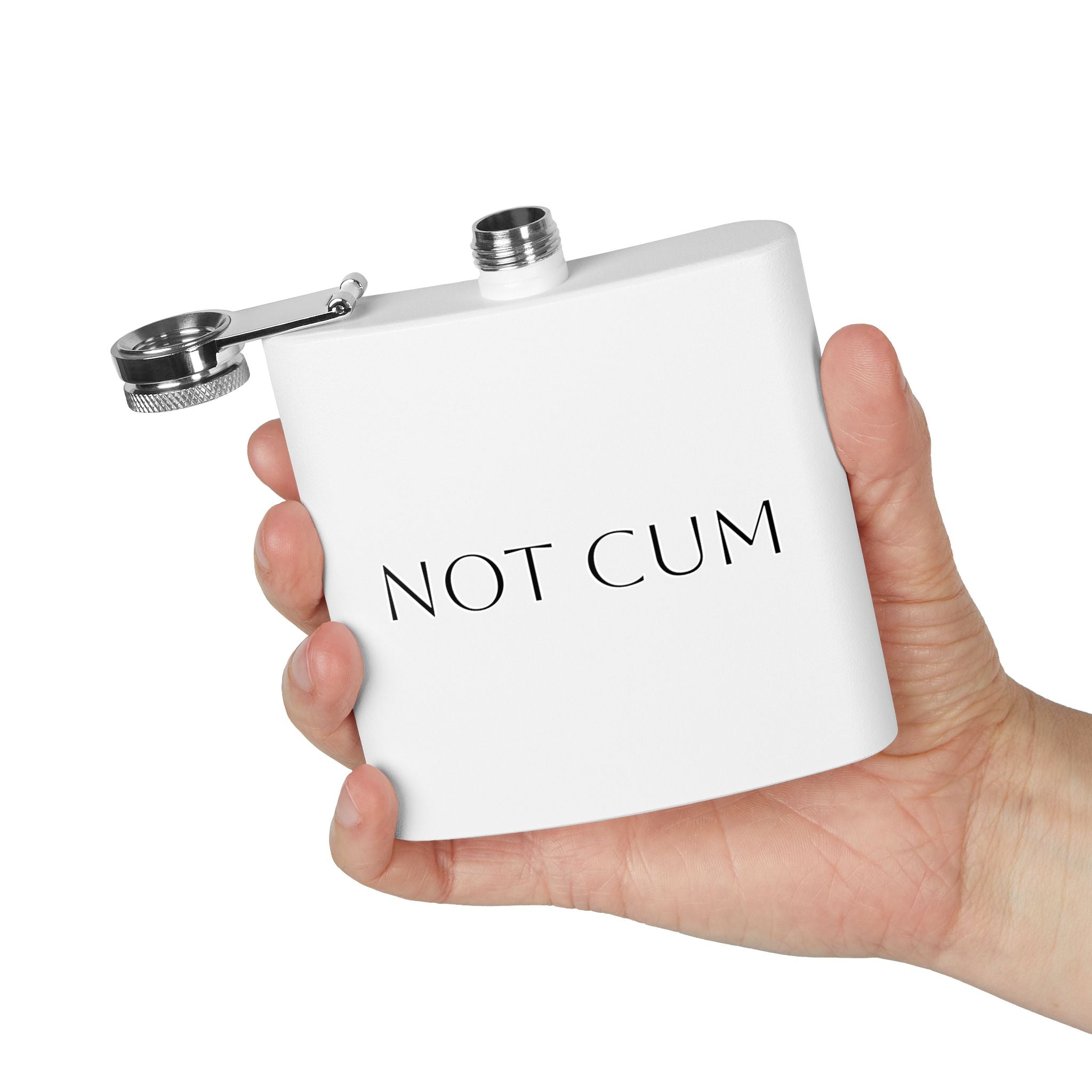 ITS NOT MOM I SWEAR - Funny "Not Cum" Gag Gift Stainless Steel Flask (6oz)