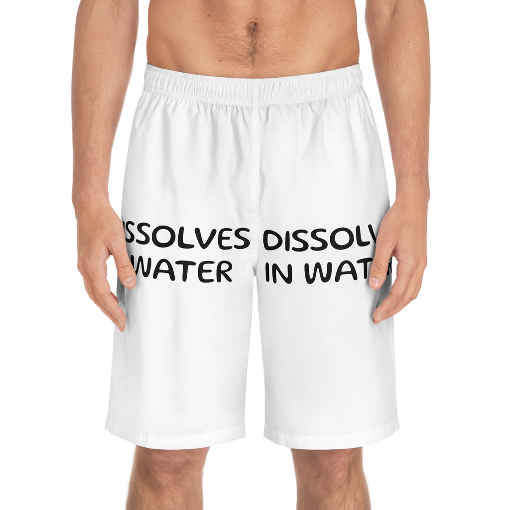 Men's Funny "Don't Eat These Swim Pants" Board Shorts - Dissolves in Water Humor Swim Trunks