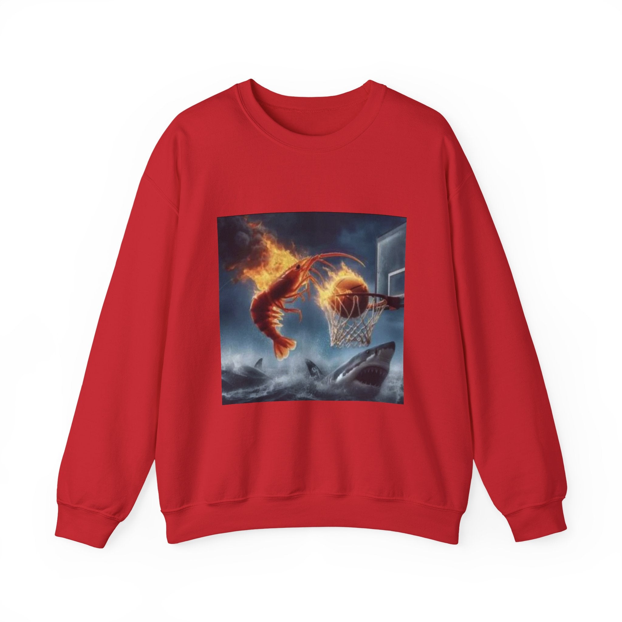 Shrimp Dunking On Shark Sweatshirt– Funny Meme Sweatshirt