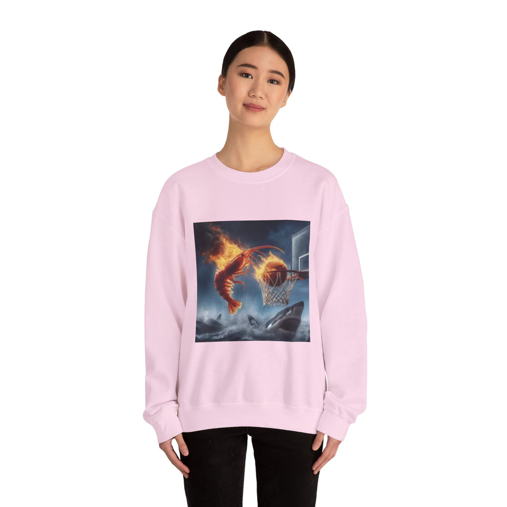 Shrimp Dunking On Shark Sweatshirt– Funny Meme Sweatshirt