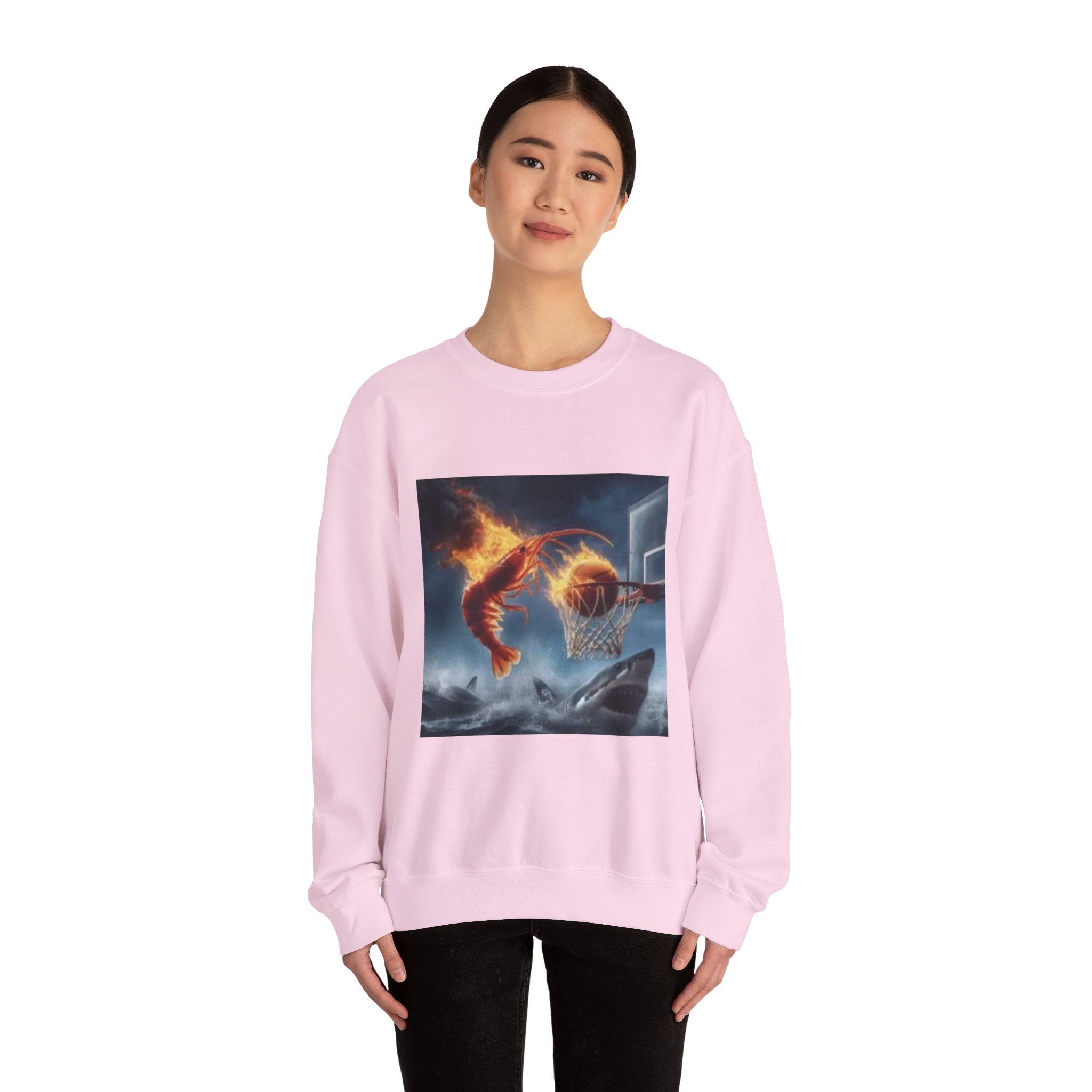 Shrimp Dunking On Shark Sweatshirt– Funny Meme Sweatshirt