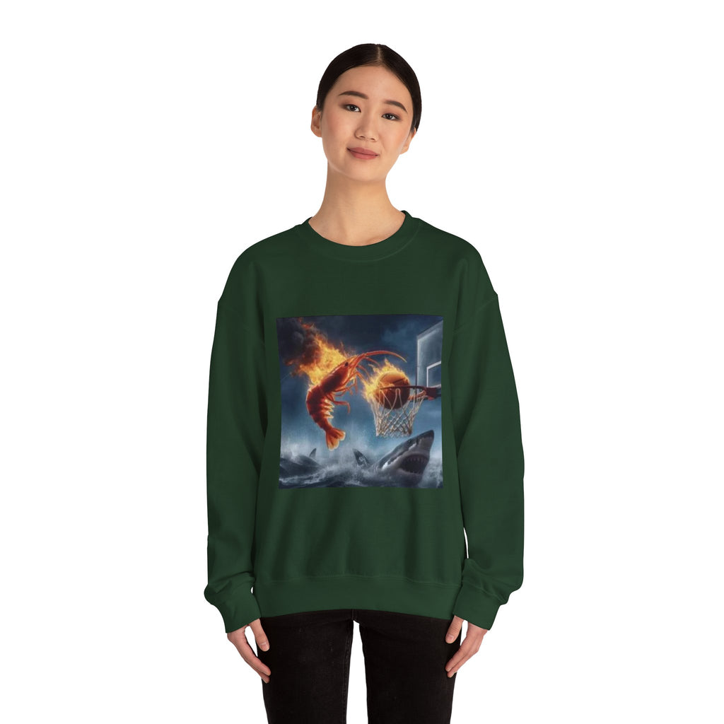 Shrimp Dunking On Shark Sweatshirt– Funny Meme Sweatshirt