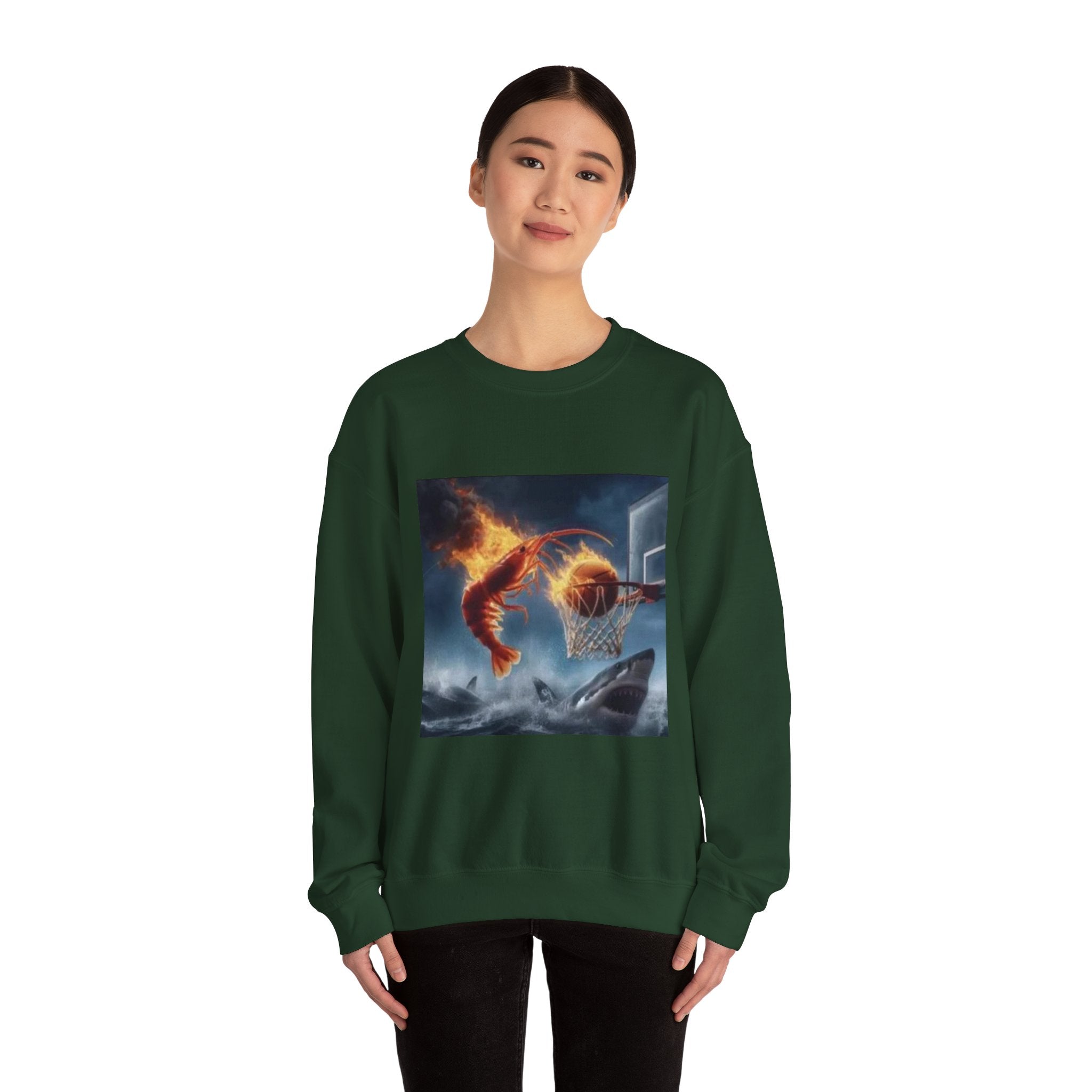 Shrimp Dunking On Shark Sweatshirt– Funny Meme Sweatshirt